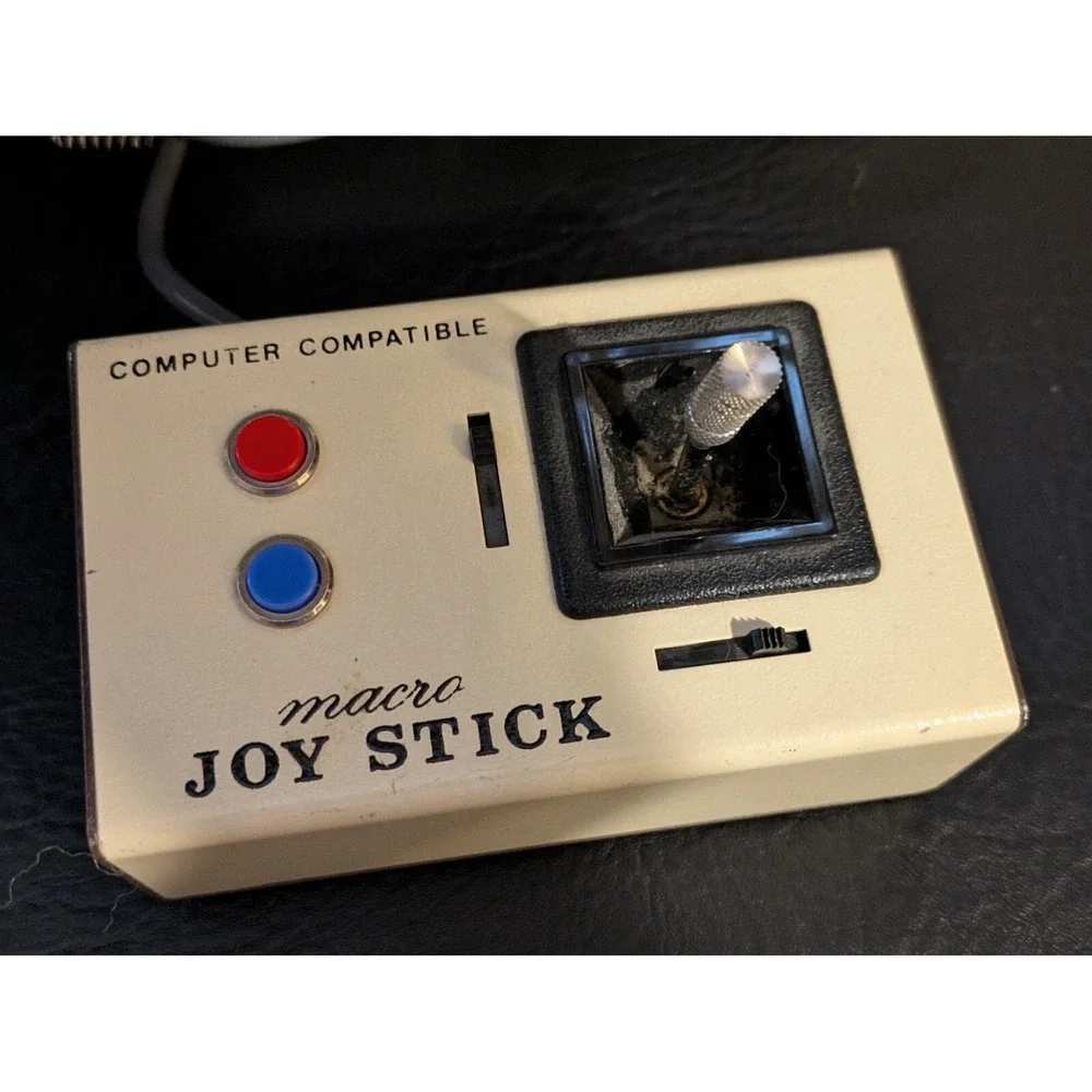 Vintage Macro Joystick Computer Compatible Apple II IIE Vic 20 Hard Wire Taiwan